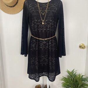 Black Lace reversible  Dress - Elegant Women's Dress